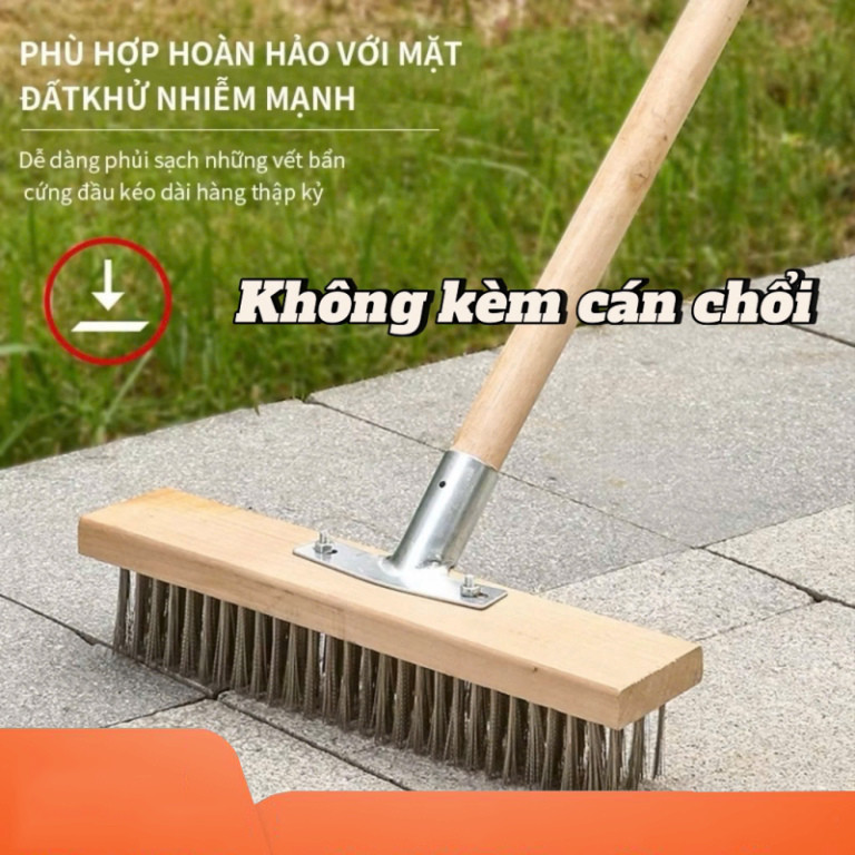 Bàn Chổi sắt cầm tay không rỉ chà rửa vệ sinh rong rêu ố vàng nền sân ...