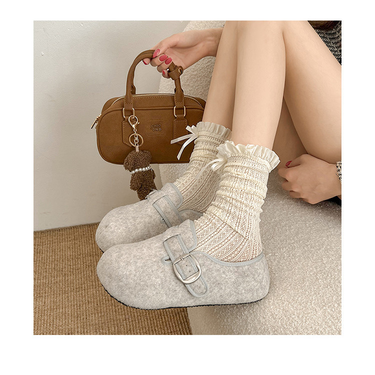 【✨Spot】Giày Birkenstock đế dày Tối giản Dễ phối đồ Đế êm Mũi tròn Đế nâng cao Không mỏi chân Giày nữ