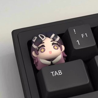FREESI Hình dễ thương Keycap, VALORANT Jett Sage Fade Clove Bàn phím cơ Keycap, Phim hoạt hình Exquist FPS Resin Stereo Keycap