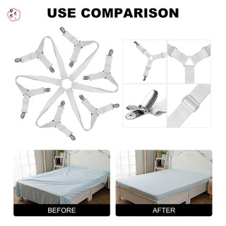 Dây buộc ga trải giường Crisscross Giữ ga trải giường chắc chắn và bó sát Kẹp ga trải giường Thích hợp cho các góc và nệm
