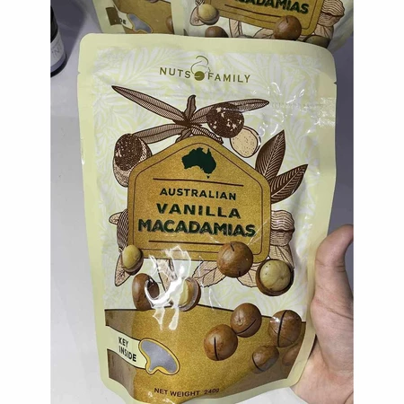 Hạt Macca rang Úc hương Vani - Macca Nuts Family ( Hàng nhập khẩu) - gói 240g
