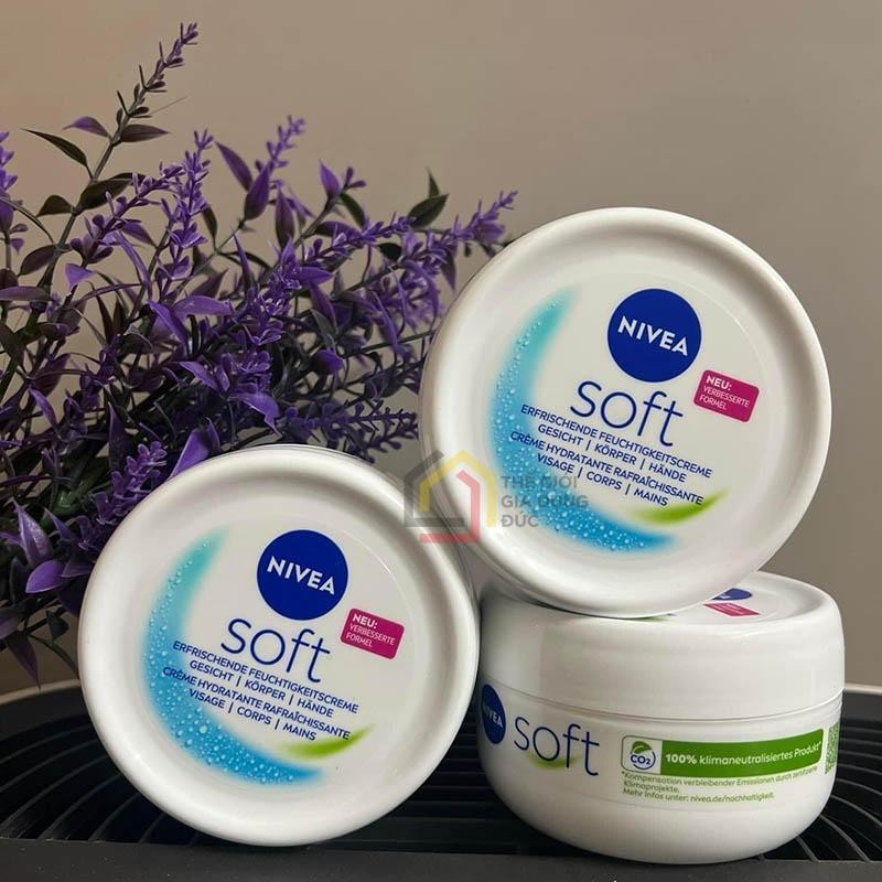 Kem dưỡng ẩm mềm mịn Nivea Soft 200ml full body, dưỡng thể trắng sáng số 1 thế giới