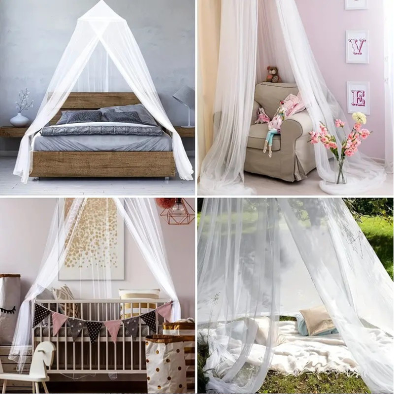 Màn chống muỗi hình vòm tròn cho trần nhà, cửa đơn, không cần giá đỡ, màn chống muỗi treo trần mới
