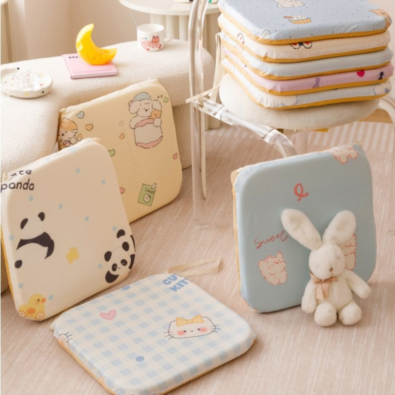 Nệm ngồi mềm mại Đệm ngồi cao su non siêu đàn hồi, chống đau xương cụt cho học sinh, vải thoáng khí, Hoa văn dễ thương