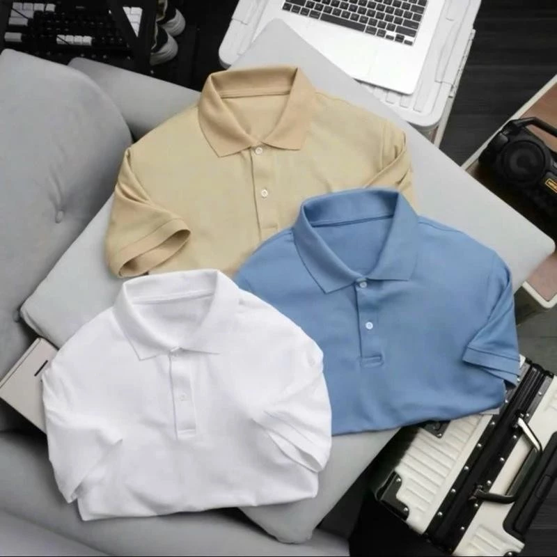 COMBO 3 ÁO THUN POLO TRƠN VẢI THUN CÁ SẤU POLY THÁI 4 CHIỀU