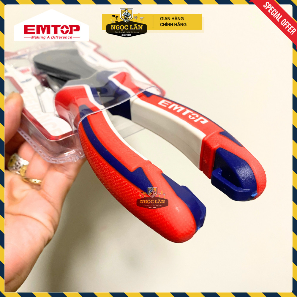 [Chính hãng] Kìm cắt EMTOP đầu nặng, trợ lực 30% thép CRV xử lý bề mặt phủ Teflon cao cấp