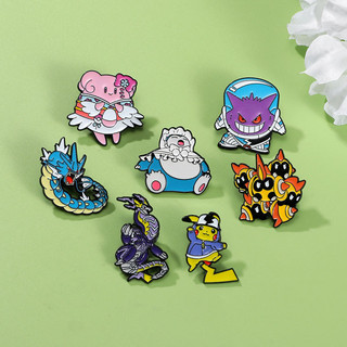 7 Cái / bộ Hoạt Hình Dễ Thương Anime Thổ Cẩm Pokemon Kim Loại Huy Hiệu Trang Trí Quần Áo