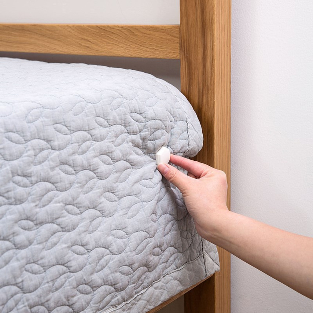 Kẹp tấm nệm chống trượt 4 cái / bộ - Dây buộc chăn ga gối vô hình có tay cầm không dấu vết, Giá đỡ nhựa ABS cho tấm trang bị / Vỏ chăn bông, 3 màu tùy chọn