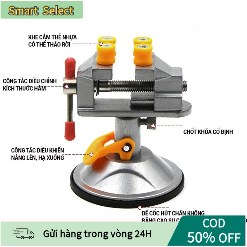 【COD】Ê Tô Mini Đế Hít Đa Năng Xoay 360 – Kẹp Chắc, Nhỏ Gọn, Dùng Chế Tác, Gia Công, Sửa Chữa, Làm Đồ Thủ Công