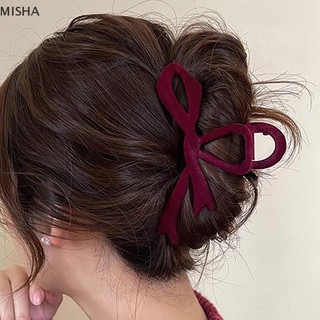 Misa Đỏ Nhung Nơ Kẹp Tóc Thu Đông Nữ Tóc Vuốt Kẹp Pháp Thanh Lịch Kẹp Tóc Hàn Quốc Phụ Kiện Tóc Nữ Mũ Quà Tặng