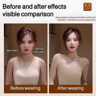 『Brelira』Áo ngực nền liền mạch đệm vai vô hình ngực lớn khoe cúp ngực cố định nhỏ Áo ngực