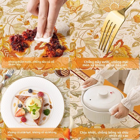[Áp dụng nhiều cảnh] Thảm trải bàn chống dầu chống thấm nước phong cách Pháp | Bàn / Bàn ăn chuyên dụng | Kháng khuẩn Không mùi Dễ lau chùi | Che nắng Opaque | Cần thiết cho văn phòng tại nhà