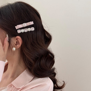 Kẹp tóc nơ Satin sang trọng Kẹp tóc kim cương giả sáng bóng