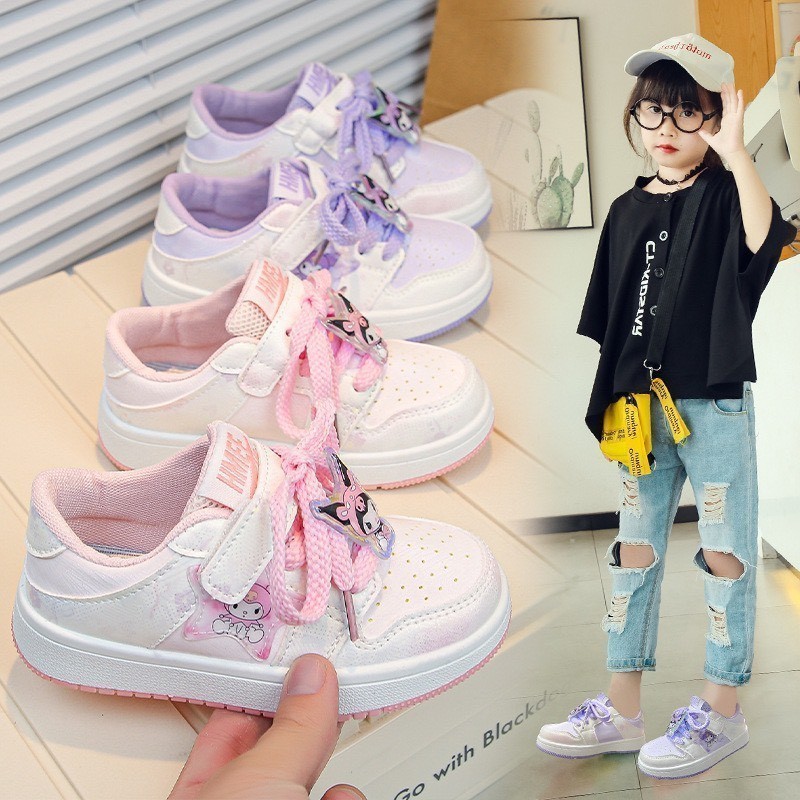 giày thể thao bé gái kurumi tím hồng có quai dán chống trượt êm chân mẫu mới nhất năm có cái đại có hộp TT668
