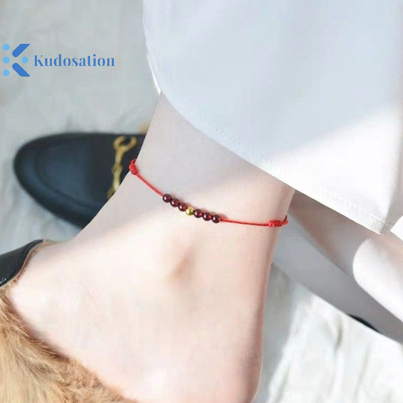 Vòng Tay Dây Kudosation Dành Cho Nữ, Tay Dây Đỏ Vòng Tay Cô Gái Sinh Nhật Tình Bạn Quà Tặng May Mắn Trang Sức Đỏ Đen
