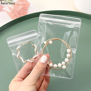 < Beartwo > 10 Chiếc Trang Sức Nhỏ Tự Dán Nhựa Zip Túi Trong Suốt PVC Túi Bảo Quản Trong Suốt Để Bảo Quản Vòng Tay Nhẫn Bông Tai Tổ Chức Đẹp