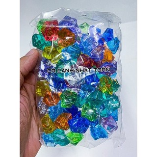 Đá nhựa ngôi sao đủ màu trang trí bể cá, tiểu cảnh (viên lớn) (túi 200gram)