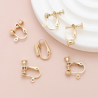 Đồng Clad Màu Vàng Bảo Quản Mạ Điện Đơn Sling Treo Tai Kẹp Mà Không Xuyên Tai Cố Định Kẹp DIY Handmade Trang Sức Bông Tai Phụ Kiện