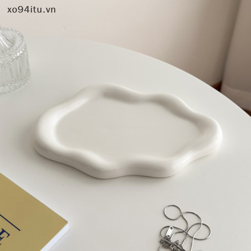 Xoitu Món Ăn Trang Sức Sáng Tạo Hình Đám Mây Tấm Gốm Khắc Thạch Cao Trang Trí Đồng Hồ Chìa Khóa Khay Đựng Hộ Gia Đình Lưu Trữ VN