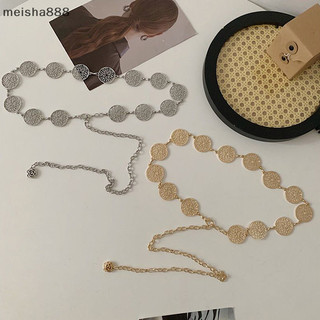 Meisha888 Thắt Lưng Kim Loại Tròn Thanh Lịch Cho Nữ Retro Vàng Bạc Khắc Rỗng Ra Dây Thắt Lưng Thời Trang Trang Trang Trí