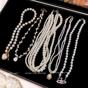 Pháp Ánh Sáng Sang Trọng Vòng Cổ Ngọc Trai Nữ Niche Thiết Kế Cao Cấp Retro Vòng Cổ Phụ Kiện