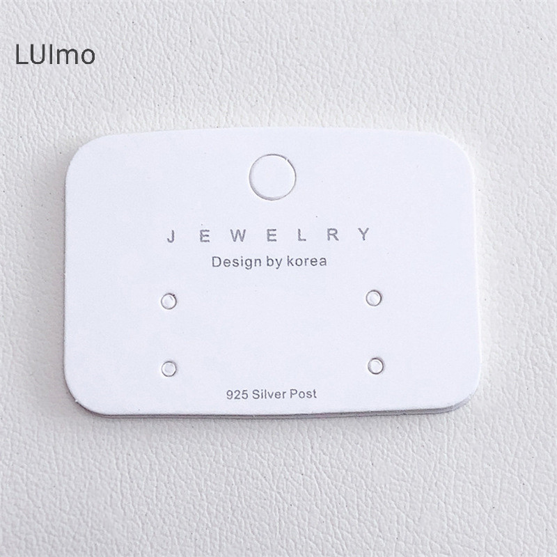 Luimo 50 Chiếc Tối Giản Giấy Tông Trắng Đóng Gói Thẻ Bông Tai Đóng Gói Thẻ Trưng Bày DIY Bông Tai Giá Bán Lẻ Thẻ Nhãn SBS