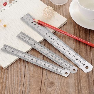 Alik 15-30cm Dụng cụ thước thẳng kim loại bằng thép không gỉ Dụng cụ đo hai mặt VN