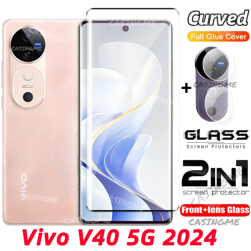 Vivo V60 V40Pro 5G 2024 Full Cover Phim Kính Cường Lực Cong Cho VivoV40 Vivo V40 5G V50 V 40 Pro V40Pro V40E 5G 2024 Mặt Trước Mặt Sau Ống Kính Bảo Vệ Màn Hình