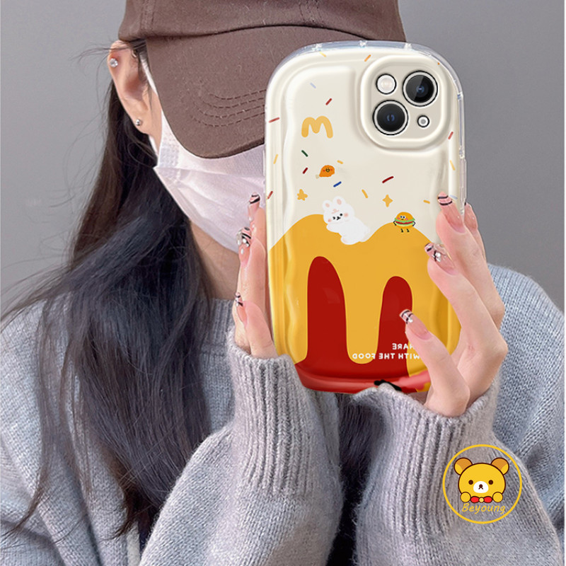 Ốp Điện Thoại Trong Suốt Thỏ Hamburger Dễ Thương Cho Realme 8 V23 V23i V20 V15 V13 V11 V11S Q5i Q5 Q3 Pro Carnival Q3i Q3 Narzo 50 30 GT 5 2 Master Neo 3 5 2 SE 5G Vỏ Trong Suốt