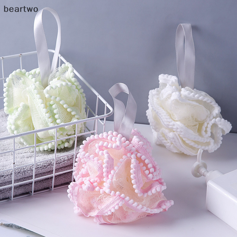 < Beartwo > Bàn chải làm sạch da bằng lưới mềm Bọt biển tắm Puff Tẩy tế bào chết Tẩy tế bào chết Phụ kiện tắm hoa đẹp