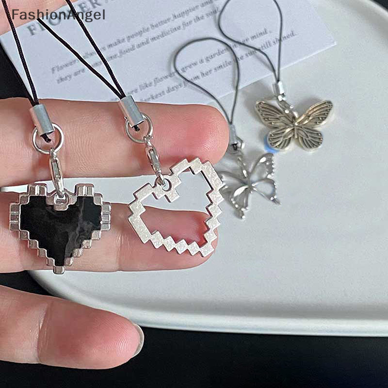 FashionAngel Retro Trái Tim Dây Đeo Điện Thoại Dây Điện Thoại Ốp Lưng Trang Trí Móc Khóa Túi Ch Mặt Dây Chuyền Thời Trang Đơn Giản Trang Sức TH