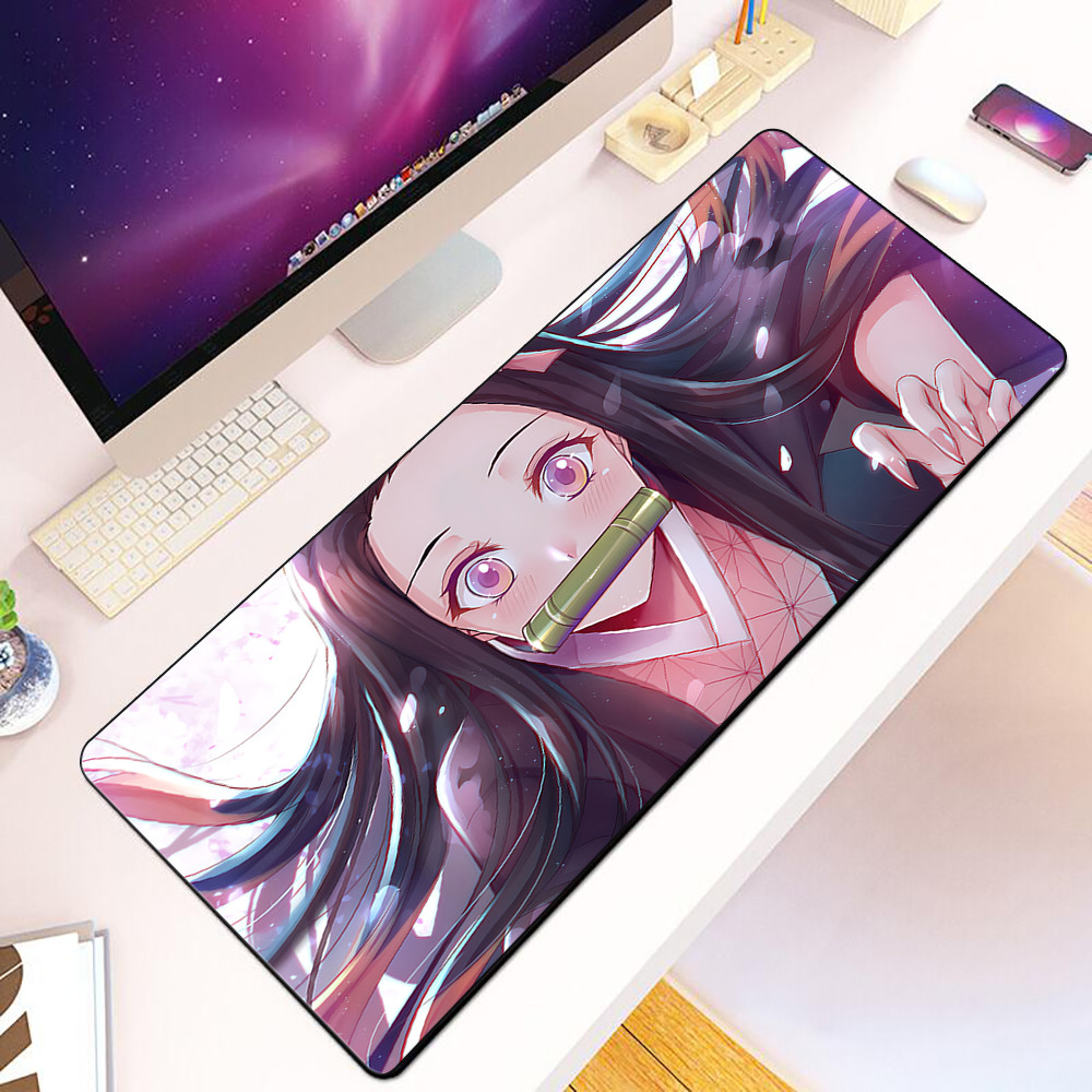 Anime Nhật Bản Demon Slayer Mousepad HD In Máy Tính Game Thủ Khóa Cạnh Chống Trơn Trượt Miếng Lót Chuột XXL90x40cm Bàn Phím PC Để Bàn Pad