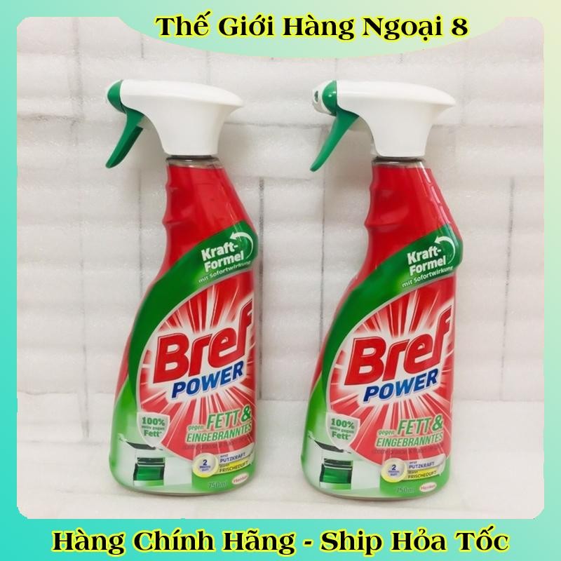 Chai xịt tẩy dầu mỡ nhà bếp Bref Power dùng được cho máy hút mùi, lò nướng của Đức