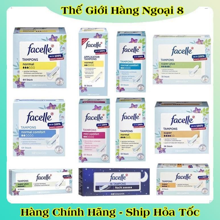 Băng vệ sinh Tampon Facelle đầy đủ size chuẩn Đức - Hàng mới về