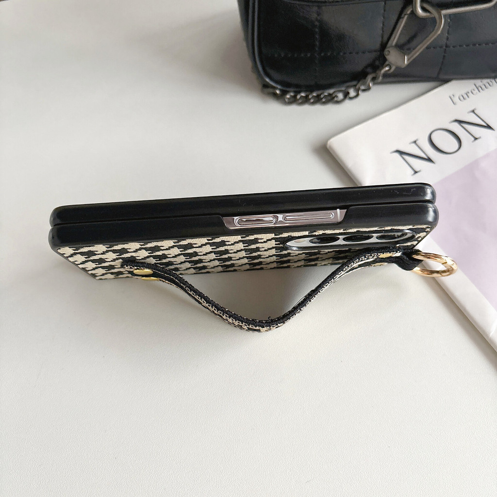 Dành Cho Samsung Galaxy Z Fold 7 6 5 4 3 2 Phong Cách Retro Cổ Điển Thêu Độc Đáo Thủ Công Ốp Lưng Điện Thoại Cho Galaxy Z Fold7 Dây Đeo Tay Sang Trọng Có Vỏ Bảo Vệ Chống Sốc