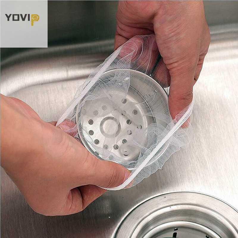 Yovip 30 Cái / gói 100 Cái / gói Bồn Rửa Lỗ Thoát Rác Lọc Lưới Túi Đựng Rác Dùng Một Lần VN