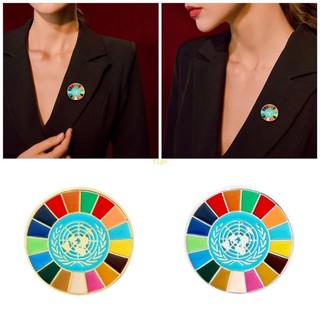 Flgo Men Nhiều Màu Sắc Liên Hợp Quốc SDGs Pin 17 Màu Sắc Mục Tiêu Phát Triển Bền Đẹp Trâm Cài Unisex Huy Hiệu Thời Trang Accessor