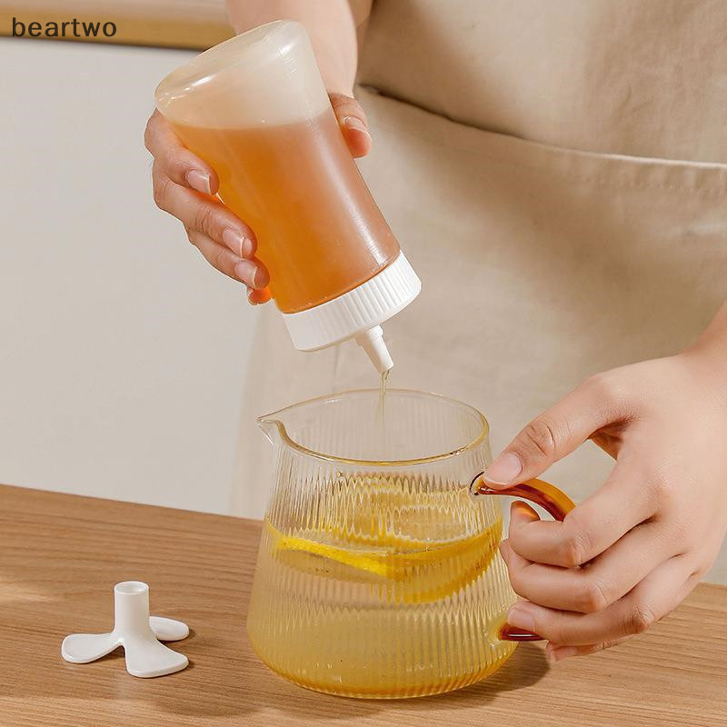 < Beartwo > Chai ép gia vị 210 / 350ml Mật ong đảo ngược / sốt cà chua / mứt / Hộp đựng Salad Hộp đựng đồ Hộp cơm trưa Lọ có thể bóp được Đẹp