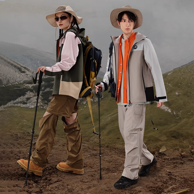 Ảnh Áo khoác một lớp ngoài trời dành cho nam và nữ CAMEL CROWN Quần áo leo núi chống gió và chống nước 2