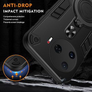 Dành Cho Tecno Camon 30 Pro 5G Ốp điện thoại Kim Loại Nhẫn Đứng Mềm TPU Edge Cứng PC Mặt Sau Chống Sốc Mỏng Bao