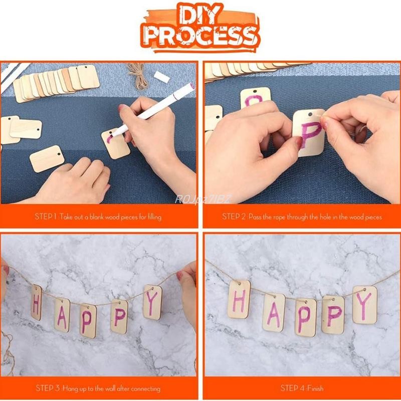 100 Chiếc Trống Vuông Miếng Gỗ Chưa Hoàn Thành Góc Tròn Bằng Gỗ Cắt Cho DIY Thủ Công Dự Án Khắc Trang Trí
