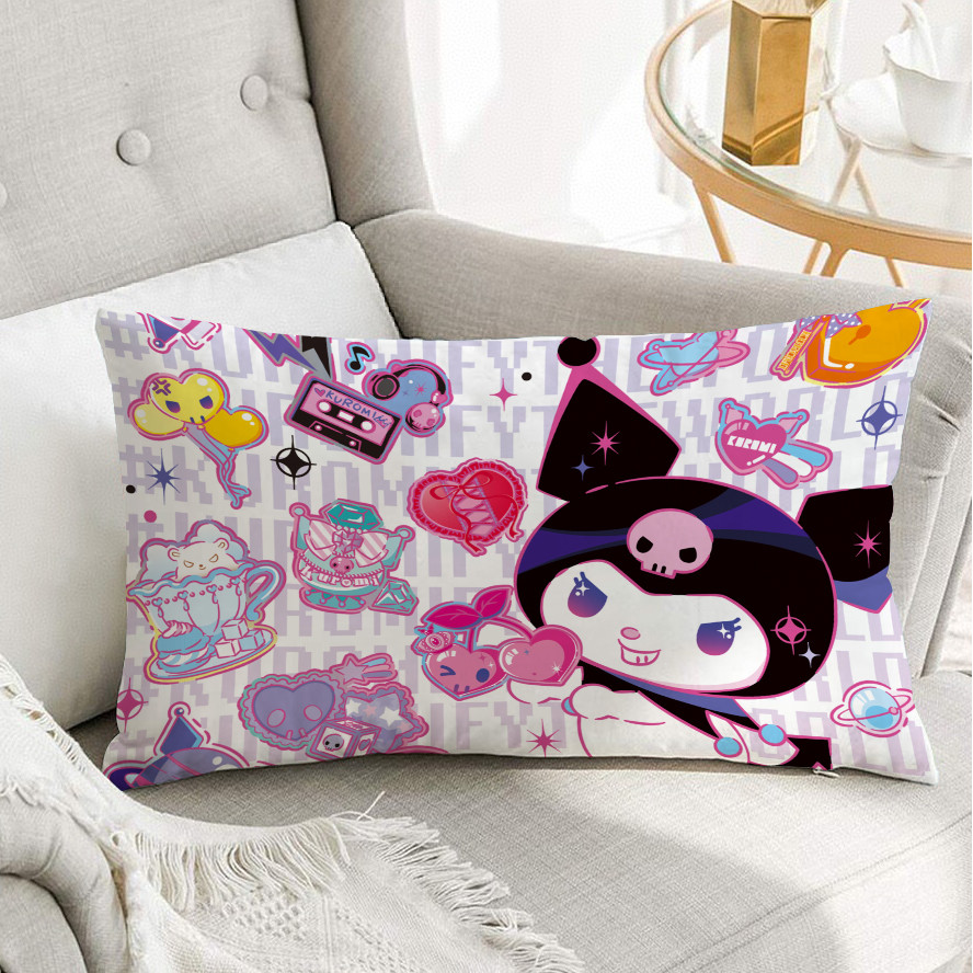 Vỏ gối hình chữ nhật Sanrio Kuromi Vỏ gối Polyester in một mặt (Không có lõi)