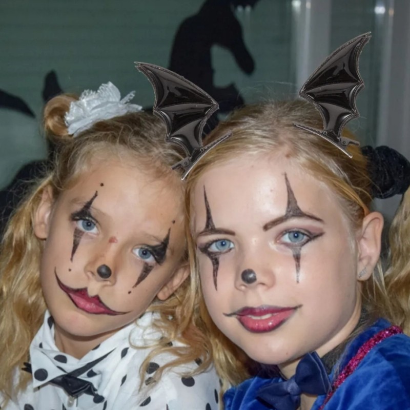Mới Halloween Phụ Kiện Tóc Bát Cánh Hình Kẹp Tóc Punk Gothic Quỷ Tai Bé Gái Mũ