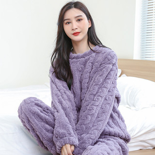 Bộ Đồ Ngủ San Hô Lông Cừu Nữ Dày Bộ Đồ Ngủ Nữ Ấm Áp Rời Thường Ngày Plus Kích Thước Dễ Thương Trong Nhà Chó Con Pajamas