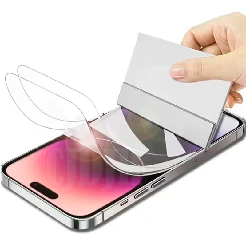Iphone16 16Pro 16ProMax 16Plus 15Pro 14Pro 13Pro 1-2 Bộ 2 trong 1 Mặt Trước HD Trong Suốt Mềm Hydrogel Cho iPhone 16 15 14 13 Pro Max Plus Mini Chống Trầy Xước Bảo Vệ Màn Hình Điện Thoại