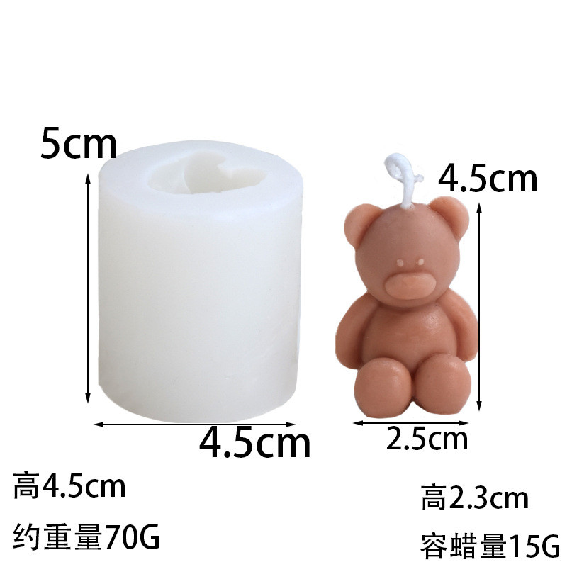 Khuôn silicon hình gấu dễ thương, nướng bánh mousse, làm nến thơm, trang trí, thạch cao