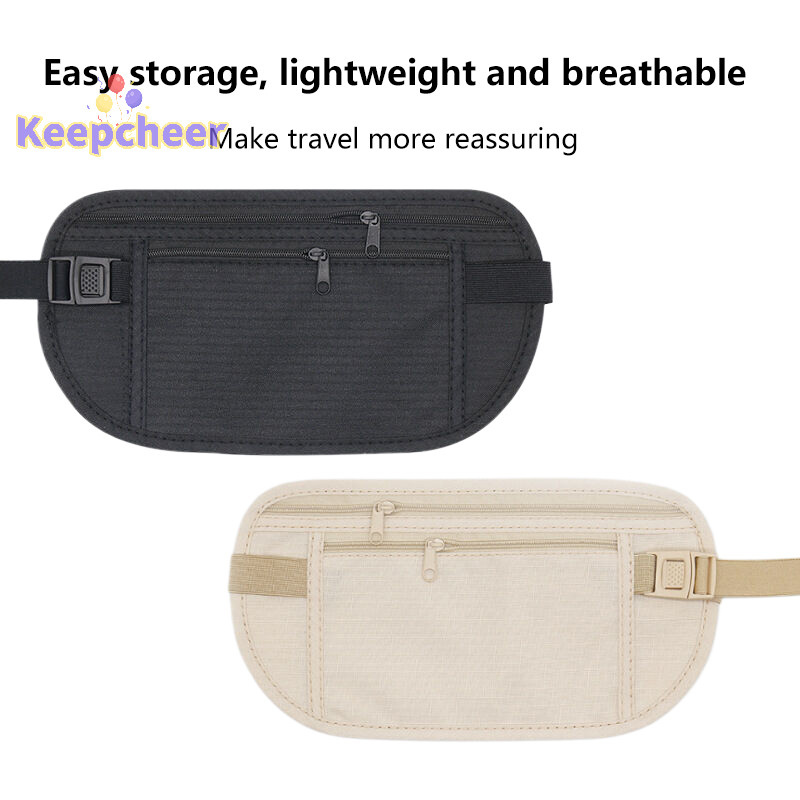 [Keepcheer] Túi đeo thắt lưng du lịch vô hình Túi đeo thắt lưng cho hộ chiếu Túi thắt lưng tiền Ví an ninh ẩn Quà tặng Túi du lịch Gói ngực Tiền [Mới]
