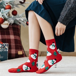 Tất Cotton thời trang Chống mài mòn mạnh mẽ Giáng sinh Yếu tố mềm mại Không dễ phai tất Cotton