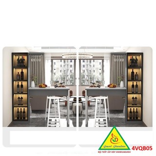 Quầy bar mini kiêm vách ngăn phòng khách nhà bếp 4VQB05 ( Không ghế )- NỘI THẤT LẮP RÁP VIENDONGADV