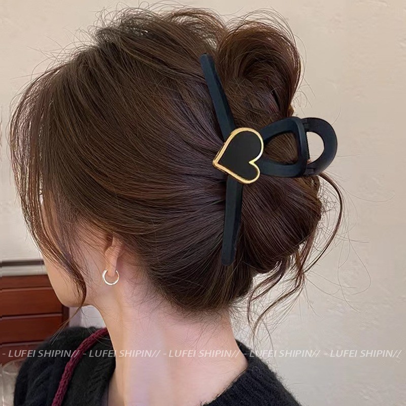 Kẹp Tóc Cao Cấp Lớn Màu Đen - Style Thu Đông Cá Tính